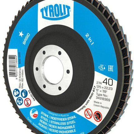 Tyrolit Fächerscheibe BASIC ( 8000757508 ) Ø 125 mm Körnung 60 gekröpft