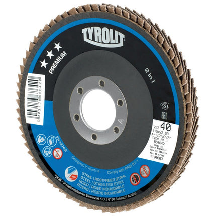 Tyrolit flap disc PREMIUM ( 4000845930 ) Ø 125 mm grain size 40 cranked