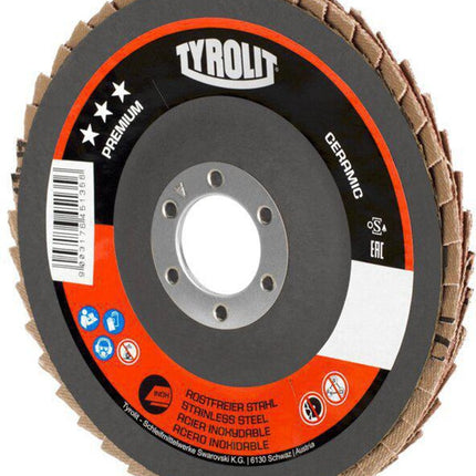 Tyrolit Fächerscheibe PREMIUM CERAMIC ( 4000845948 ) Ø 125 mm Körnung 40 gekröpft