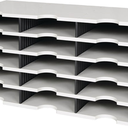 styro Sortierablage Trio ( 9000493277 ) 15 Fächer Polystyrol grau/schwarz