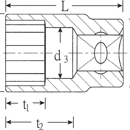 Stahlwille Steckschlüsseleinsatz 52 ( 8000334439 ) 1/2 ″ 6-kant Länge 52 mm