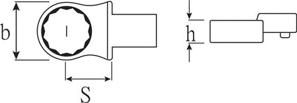 Herramienta de inserción de anillos Stahlwille 732/40 41 ( 8000333670 ) ancho de llave 41 mm 14 x 18 mm