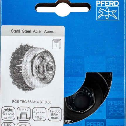 PFERD Topfbürste POS TBG ST ( 8000435482 ) Ø 65 mm M14 Drahtstärke 0,5 mm