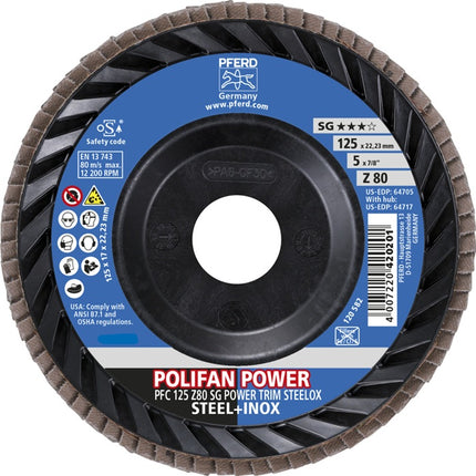 Disco lamellare PFERD TRIM STEELOX ( 8001720490 ) Ø 125 mm granulometria 80 PFC / B / T29