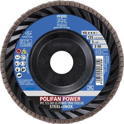 Disco lamellare PFERD TRIM STEELOX ( 8001720488 ) Ø 125 mm granulometria 40 PFC / B / T29