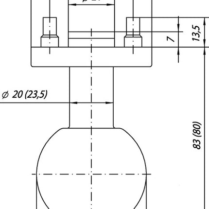 Ogro Türknopf OGRO 3548/6500 AL ( 3000267127 ) Aluminium F1 gerade