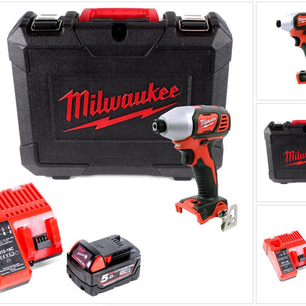 Milwaukee M18 BID-501 C 18 V Li-Ion Akku Schlagschrauber im Koffer + 1 x 5,0 Ah Akku + Ladegerät - Toolbrothers