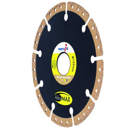 Diamanttrennscheibe MC850 AkkuMAX ( 4000865528 ) Ø 125 mm Bohrung 22,23 mm Winkelschleifer Segmentbreite 37,6 mm