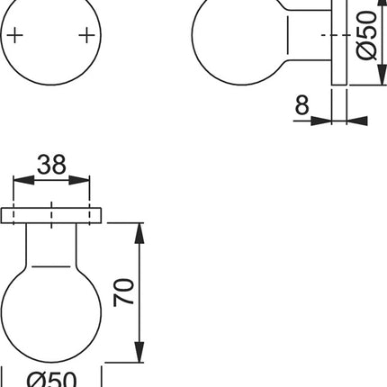 Pokrętło Hoppe rose 50/11 ( 8000348172 ) Aluminiowe pokrętło kulkowe F1