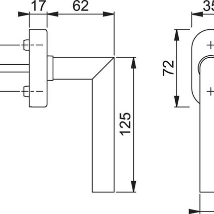 Poignée de fenêtre Hoppe Amsterdam E0400/UD9056 ( 8003595491 ) Acier inoxydable 32-42 mm