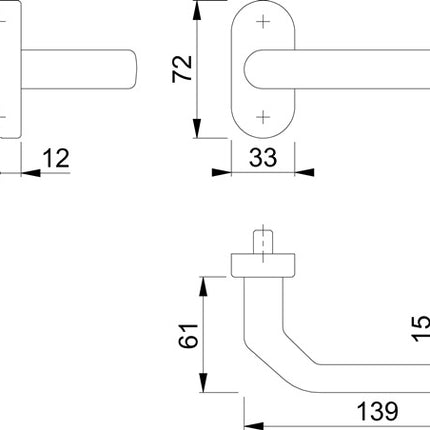 Hoppe Feuerschutz-Rosettengarnitur ( 3000252831 ) Edelstahl Vierkant 9 mm