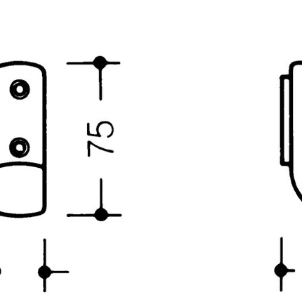HEWI wieszak na ubrania 477.90.060 ( 3000206869 ) pojedynczy Występ 47 mm Wysokość 72 mm