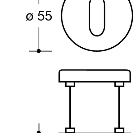HEWI Rosetón de llave par 306.23PB 90 ( 3000207799 ) Plástico 90 redondo