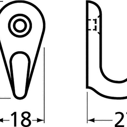 Hermeta haczyk na ręcznik 0557 ( 3000283280 ) 1 haczyk Wysokość 36 mm Występ 27 mm