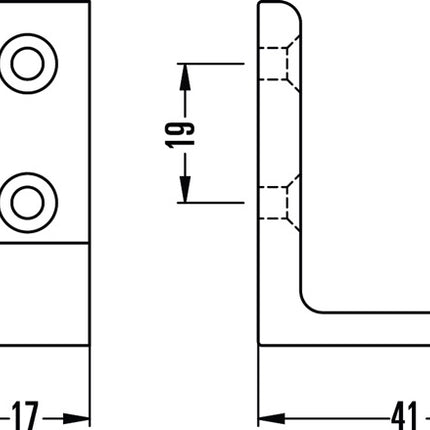 Hermeta coat hook 0139 ( 3000283349 ) single Projection 41 mm Height 47 mm