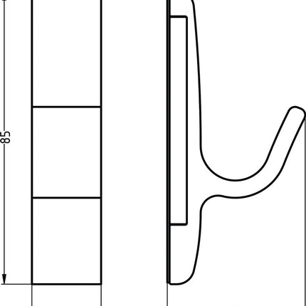 Percha magnética Hermeta 0150 ( 3000283360 ) simple Proyección 40 mm Altura 85 mm