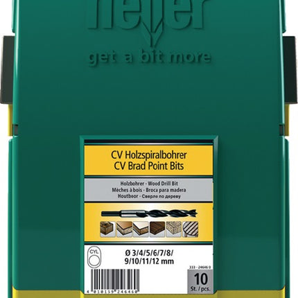 Set di trapani Heller CV per legno ( 4000865118 ) 10 pezzi Maxxbox CV in acciaio