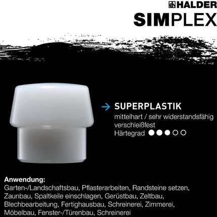 Halder Schonhammer SIMPLEX ( 8000794782 ) Länge 405 mm Kopf-Ø 60 mm