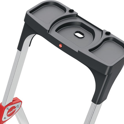 Escalera de tijera Hailo 100 Topline ( 9000463140 ) Peldaños 3-5 aluminio anodizado telescópica