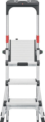 Escalera de tijera Hailo 100 Topline ( 9000463140 ) Peldaños 3-5 aluminio anodizado telescópica