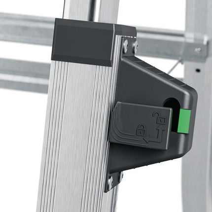 Escalera de tijera Hailo 100 Topline ( 9000463140 ) Peldaños 3-5 aluminio anodizado telescópica