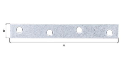 GAH Alberts flat connector ( 8001514132 ) Length 120 mm Width 16 mm Thickness 1.75 mm Number of holes 4