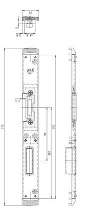FUHR Schließteil ( 3000254358 ) Falle/Riegel rechts silberfarbig