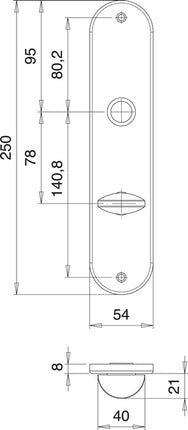 Znak renowacyjny EDI 206 WC ( 3000261356 ) stal nierdzewna F00 odległość 78 mm