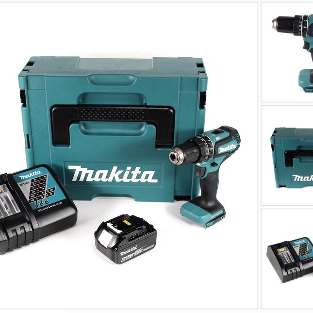 Makita DHP 485 RG1J Akku Schlagbohrschrauber 18 V 50 Nm + 1x Akku 6,0 Ah + Schnellladegerät + Makpac - Toolbrothers