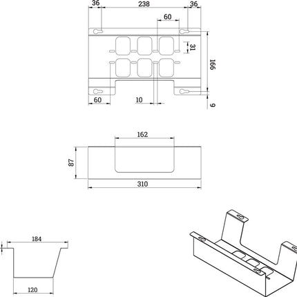BMB korytko kablowe BOXIT V ( 3000273160 ) metalowe czarne