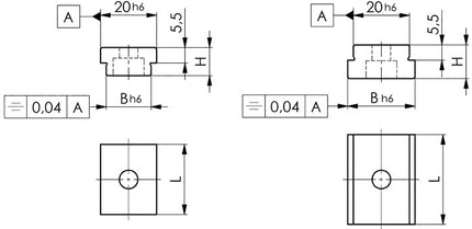 AMF slot nut no. 6322A ( 4000833236 ) Nominal dimension of the slot 16 / 20 mm