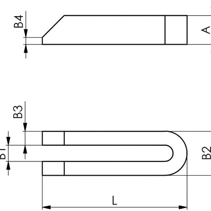 AMF Gabelspanneisen DIN 6315B ( 4000833031 ) Schlitzbreite 22 mm für Spannschraube M20, M22