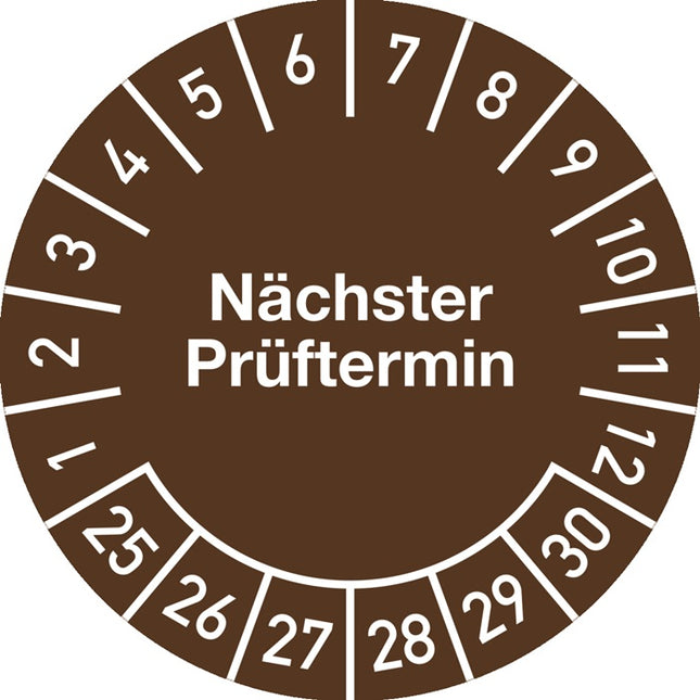 Adhesivo de inspección plurianual ( 9000477117 ) Lámina de Ø 30 mm