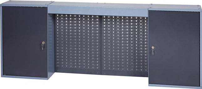 Tool cupboard ( 4000870178 ) H600xW1600xD200mm 4 perforated rear panels, 2 doors