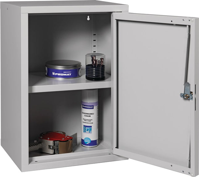 Wall cabinet ( 9000453656 ) H600xW400xD300 mm solid sheet metal, 1 shelf light grey, RAL 7035/light grey, RAL 7035