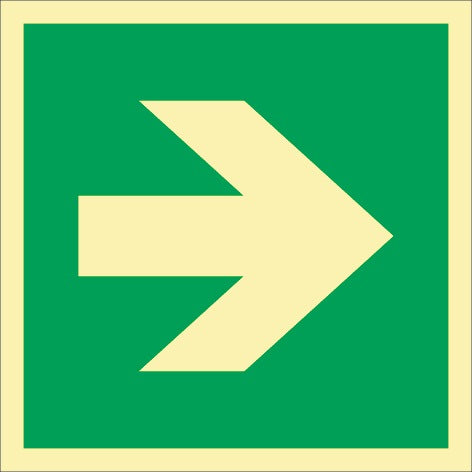 Segnale di fuga ASR A1.3/DIN EN ISO 7010/DIN 67510 ( 9000477474 ) L148xL148 mm plastica