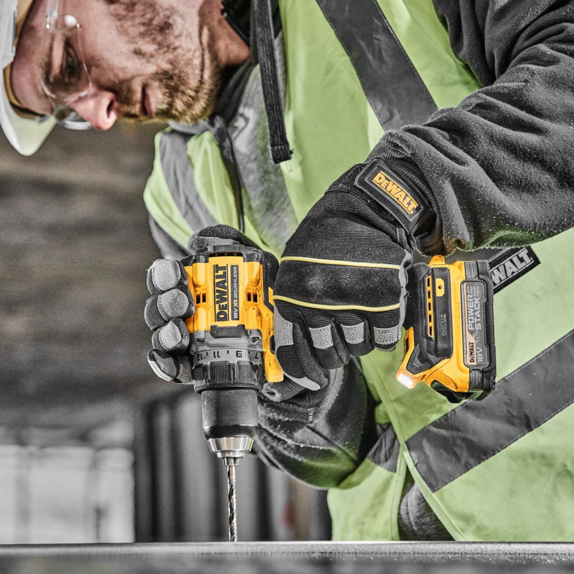 DeWalt DCD 800 E2 Akku Bohrschrauber 18 V 90 Nm Brushless 2x Powerstack Akku 1 7 Ah Ladegeraet 4 - toolbrothers