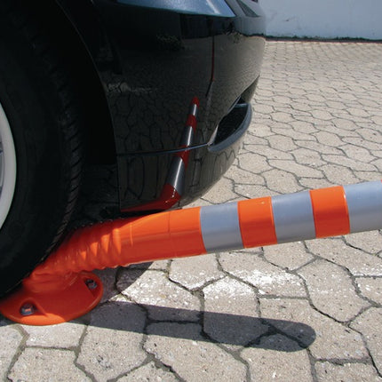 Barrier post ( 9000490026 ) plastic orange/white Ø 80 mm with fixing material
