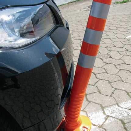 Palo di sbarramento ( 9000490020 ) in plastica arancione/bianco Ø 80 mm con materiale di fissaggio