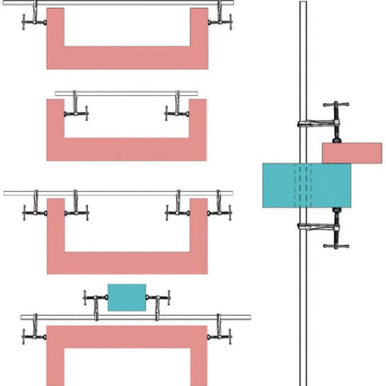 Bessey kit de serre-joints haute performance SLV/GSV ( 4000831546 ) portée 1500 mm saillie 120 mm