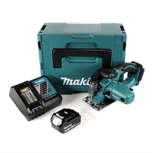 Makita DCS 552 RM1J 18 V Akku Metall Handkreissäge 136 mm im Makpac + 1x 4,0 Ah Akku und Lader + Sägeblatt und Schutzbrille