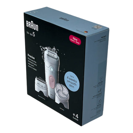 BRAUN Silk Epil 5-060 depiladora depiladora para mujer para una depilación duradera + accesorio recortador + accesorio pelador blanco / rosa flamenco
