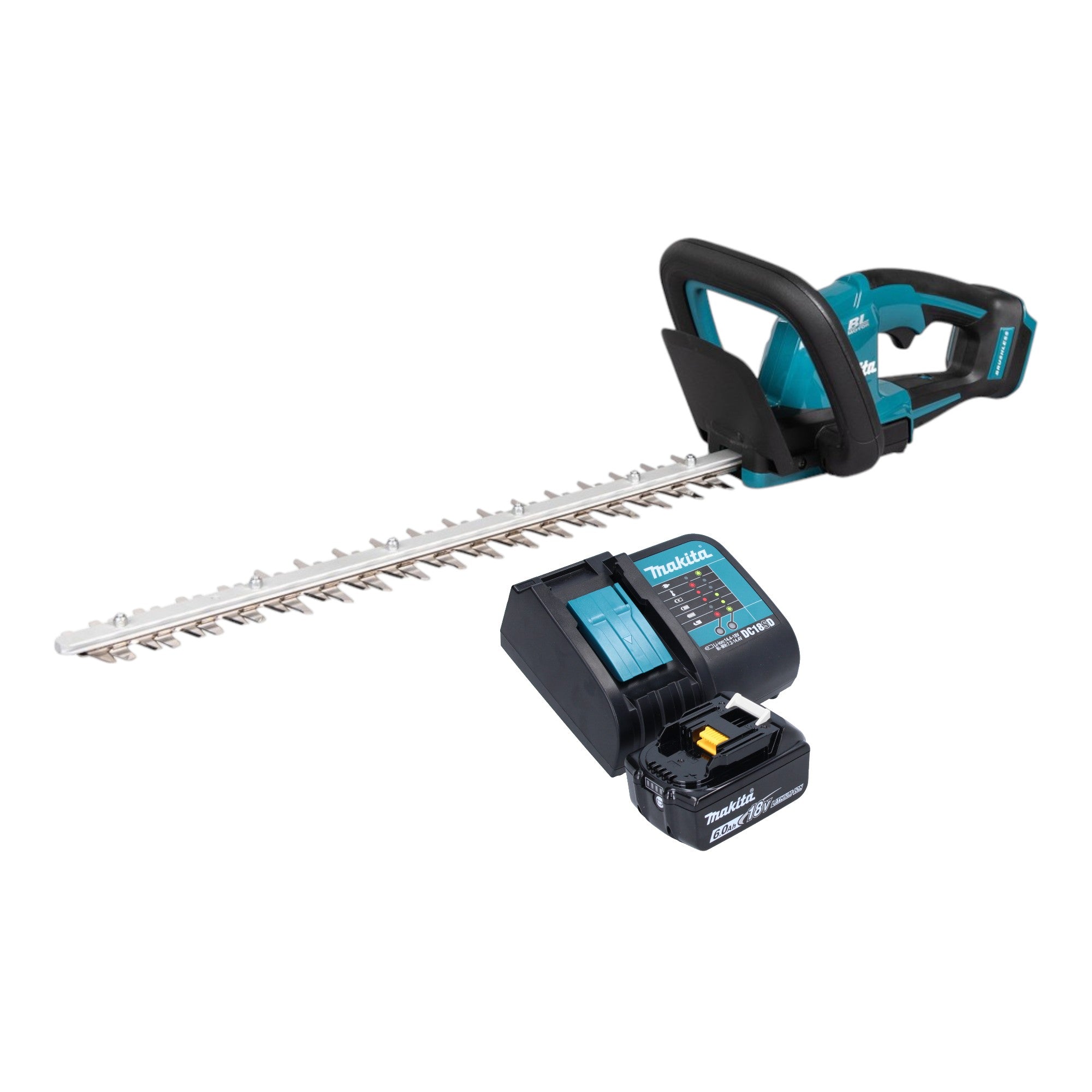 Makita DUH 506 SG Akku Heckenschere 18 V 50 cm Brushless 1x Akku 6 0 Ah Ladegeraet 0 - toolbrothers