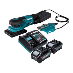 Makita BO 005 CGM201 Akku Schwingschleifer 40 V max. 80 x 130 mm 3,0 mm Hub Brushless + 2x Akku 4,0 Ah + Ladegerät