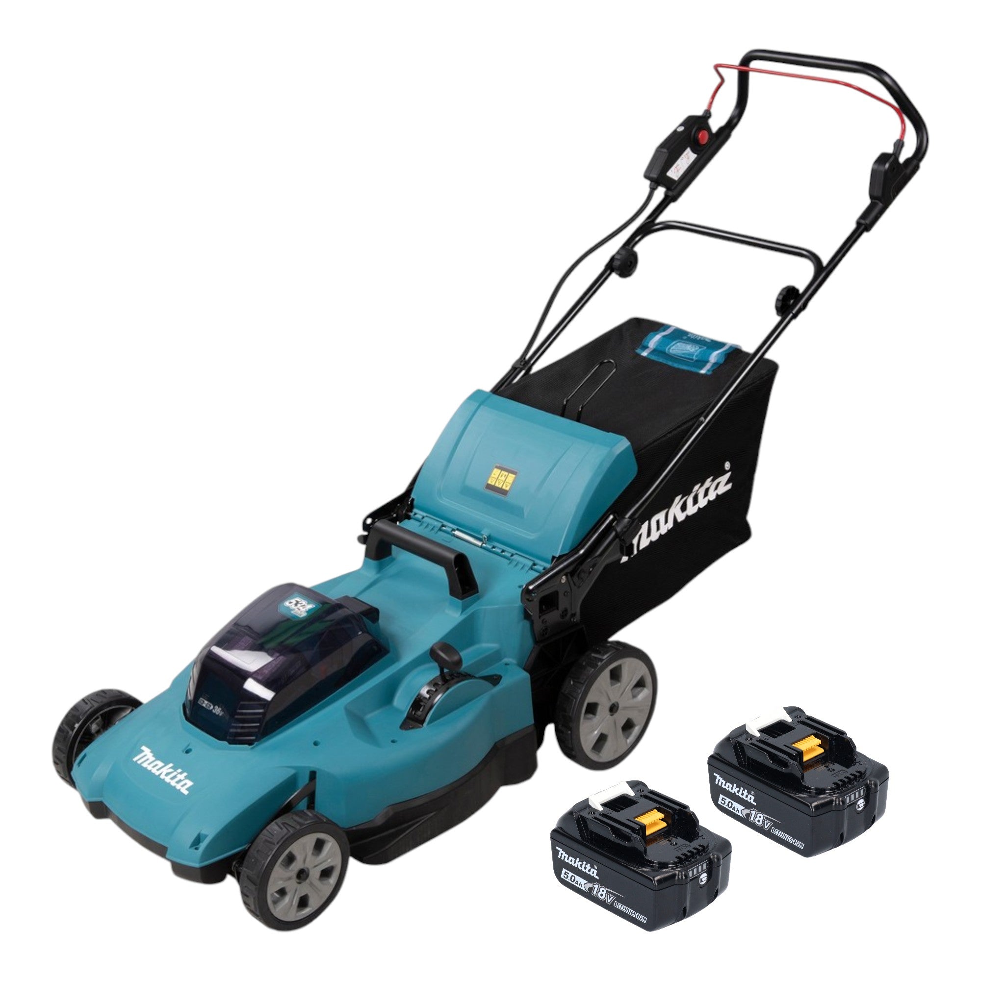 Makita DLM 538 T2 Akku Rasenmaeher 36 V 2x 18 V 530 mm 2x Akku 5 0 Ah ohne Ladegeraet 0 - toolbrothers