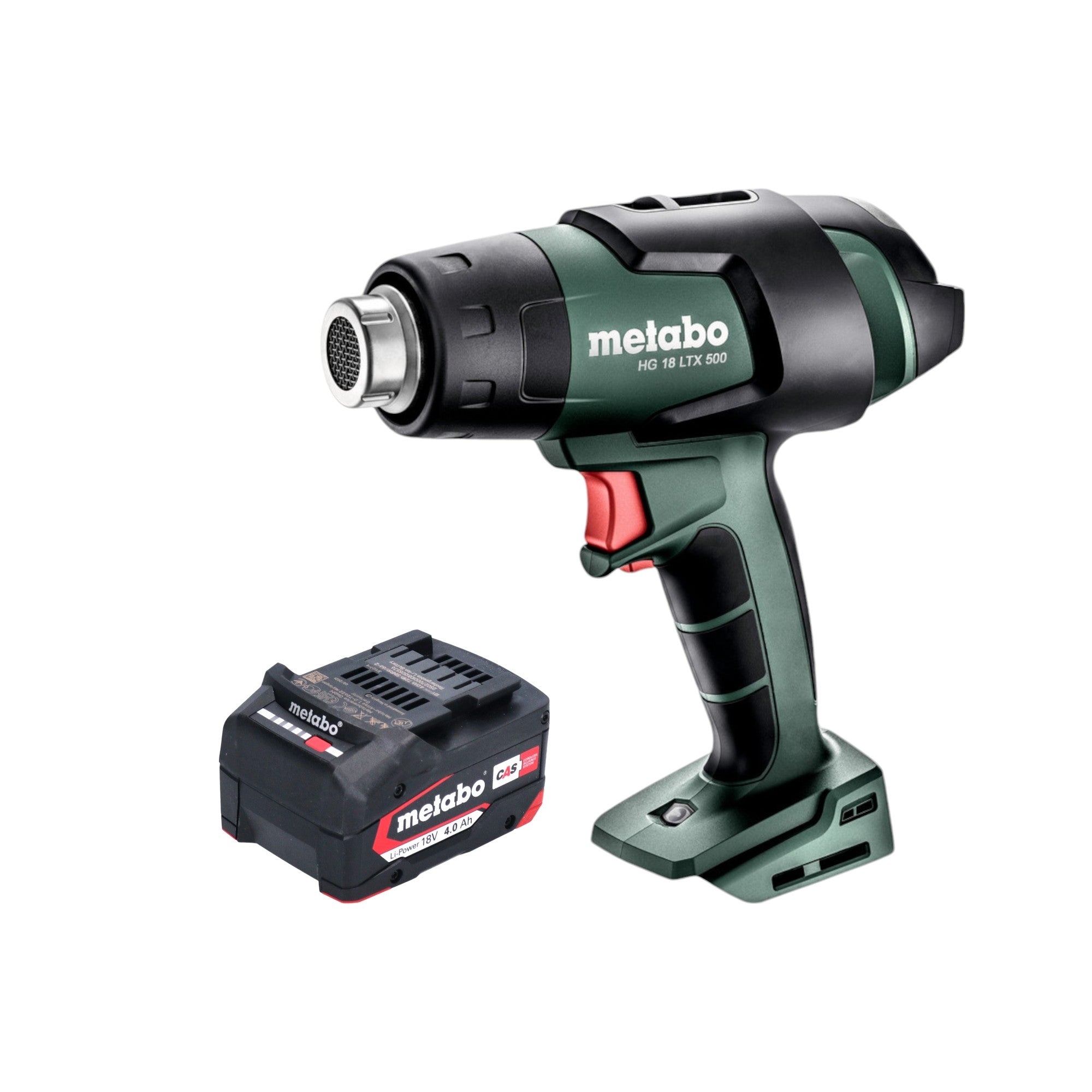 Metabo HG 18 LTX 500 Akku Heissluftgeblaese 18 V 300 500 C 1x Akku 4 0 Ah ohne Ladegeraet 0 - toolbrothers