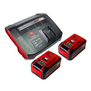 Einhell PXC Starter Kit 2x Multi-Ah Power X-Change Plus 18 V 4,0 / 6,0 Ah ( 2x 4511502 ) + Power X-Boostcharger 8A Schnell Ladegerät ( 4512155 )