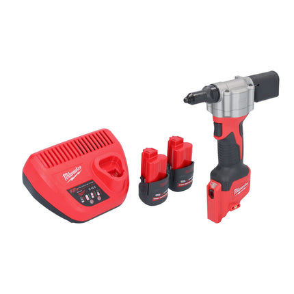 Milwaukee M12 BPRT 252 Akku Blindnietgeraet 12 V 20 32 mm 2x Akku 2 5 Ah Ladegeraet 0 - toolbrothers
