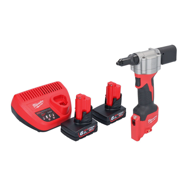 Milwaukee M12 BPRT 502 Akku Blindnietgeraet 12 V 20 32 mm 2x Akku 6 0 Ah Ladegeraet 0 - toolbrothers