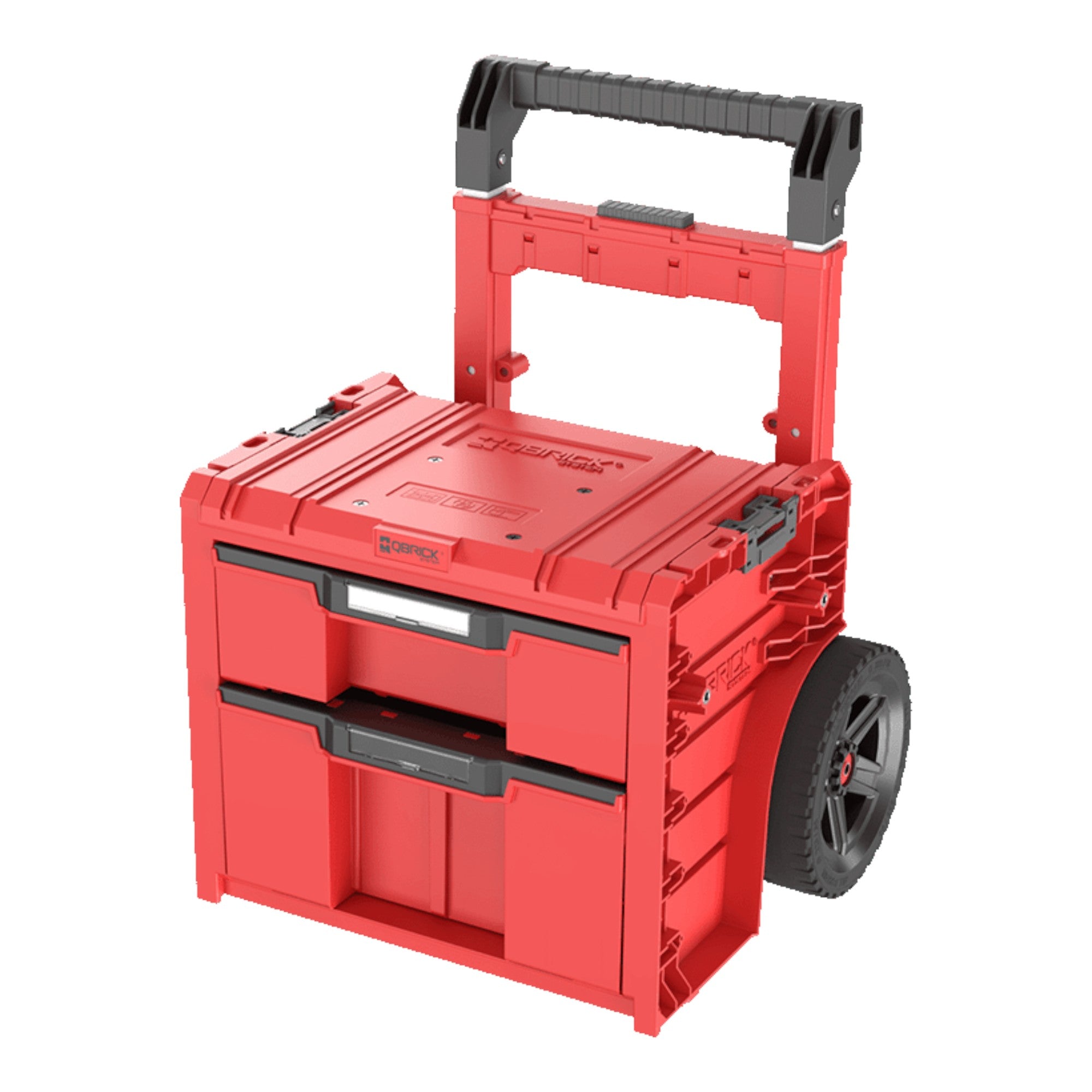 Qbrick System PRO Cart 2 0 Plus Drawer 2 Red Ultra HD Custom mobile Box auf Raedern 520 x 415 x 660 mm 9 5 l 12 l abnehmbarer Doppelteleskopgriff 0 - toolbrothers